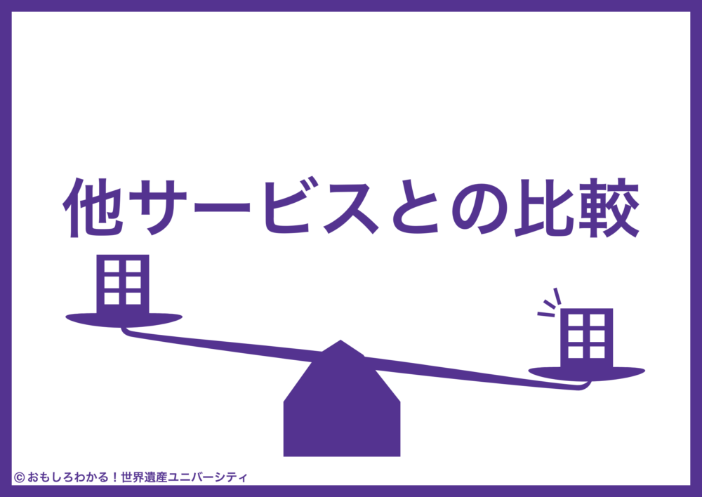 おもしろわかる！世界遺産ユニバーシティ NearMeニアミー 他サービスとの比較