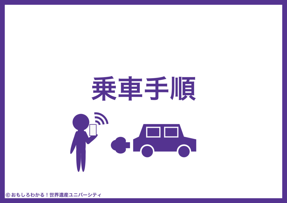 おもしろわかる！世界遺産ユニバーシティ NearMeニアミー 乗車手順