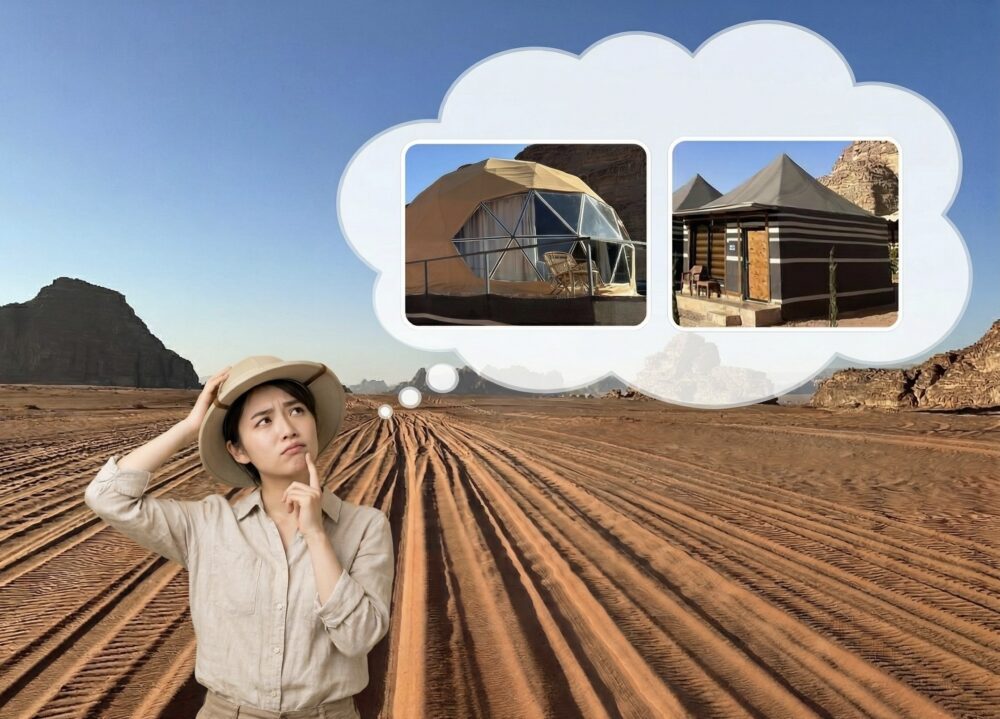 おもしろわかる！世界遺産ユニバーシティ ワディラムのバブルテント 比較でわかる！ワディラムの宿泊スタイル徹底解説